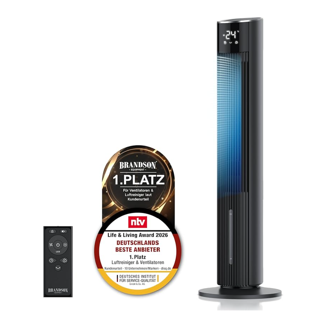 Brandson Turmventilator mit Wasserkühlung ECO GREEN (Wifi/Alexa) – Vergleich auf KlimaCheck24
