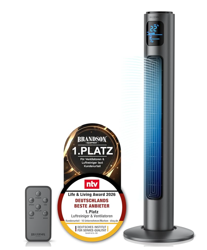 Brandson Turmventilator 96 cm Cool Grey – Vergleich auf KlimaCheck24